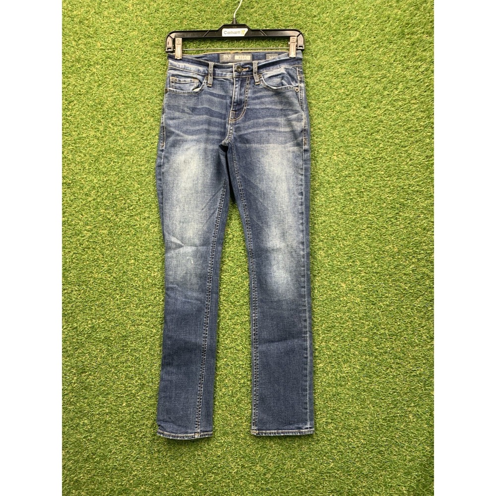 BKE Buckle Jeans Mens 27S Alec Straight Leg Medium Wash Y2K Whisker Fade Grunge